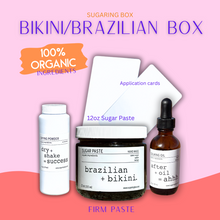 Load image into Gallery viewer, BRAZILIAN/BIKINI Sugar Wax Kit ~ Includes Applicator Cards | 12oz Firm Sugar Wax | Drying Powder + Calming Oil | Free Video Tutorials | Free Shipping