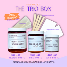 Load image into Gallery viewer, TRIO BOX -  DIY Sugaring Paste | Free Shipping | At Home Sugaring Waxing | Organic Sugaring Paste | FREE DIY Sugaring Course
