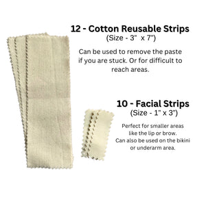 Body & Face| Cotton Reusable Strips for Sugaring Hair Removal | Free Shipping | Wash & Reuse | Free Shipping |