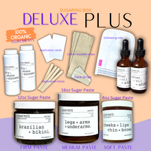 Load image into Gallery viewer, Deluxe Plus DIY Sugaring Box | Free Shipping | Home Sugaring/Waxing Kit | At Home Sugaring = 6 Months Hair Free | Organic Sugaring Paste | Skin Care | DIY Sugaring Course
