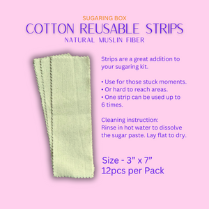 Body | Cotton Reusable Strips for Sugaring Hair Removal | Wash & Reuse | Free Shipping |