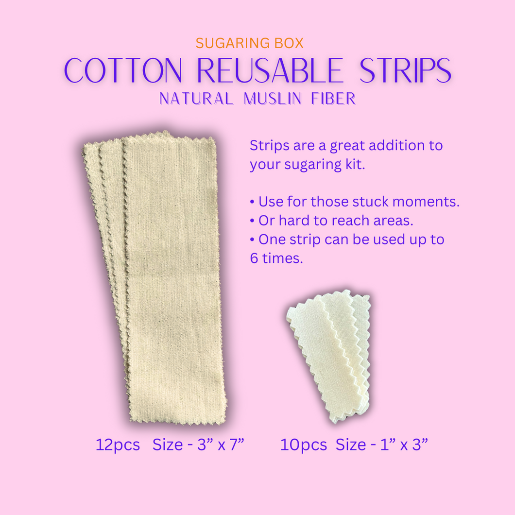 Body & Face| Cotton Reusable Strips for Sugaring Hair Removal | Free Shipping | Wash & Reuse | Free Shipping |