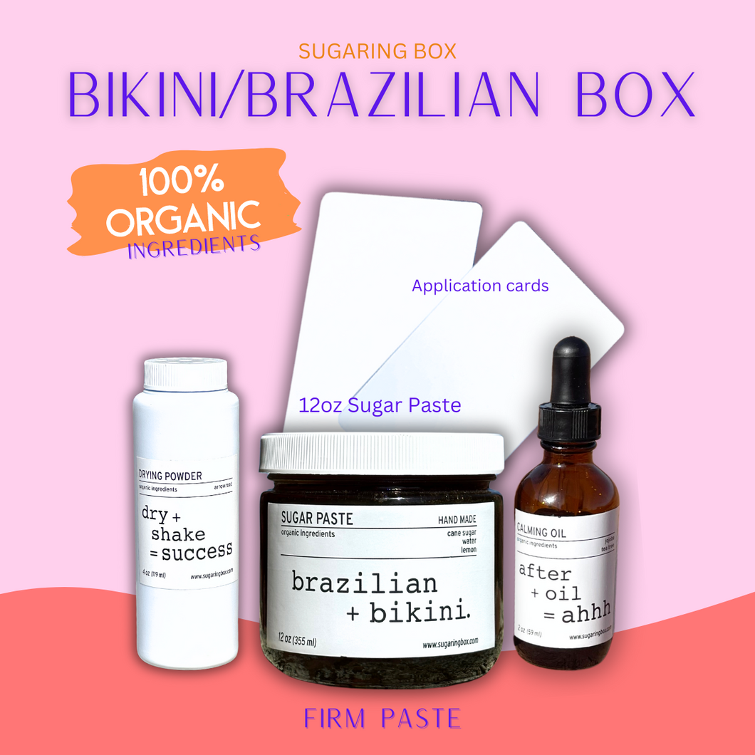 Bikini & Brazilian DIY Sugaring Box | Free Shipping | 6 Months Hair Free |100% Organic Ingredients | Organic Sugar Wax (Paste) Kit | Free DIY Course