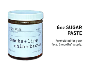 Lips, Chin & Brow DIY Sugaring Box | Free Shipping | 6 Months Hair Free |100% Organic Ingredients | Organic Sugar Wax (Paste) Kit | Skin Care | Free DIY Course